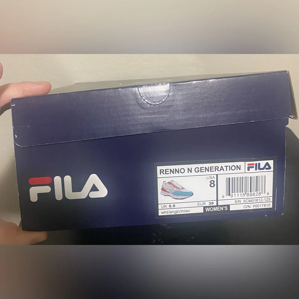 Womens Retro Fila running shoes- white, burnt orange, teal size 8 - Picture 3 of 15